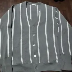 グレー ストライプ カーディガン Sサイズ