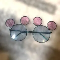 ディズニー　ミッキー型　サングラス　ピンク✖️水色