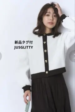 JUSGLITTY】✨新品✨ブローチ付き配色ニットアンサンブル 朱赤 - メルカリ