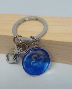 クラゲ　ハンドメイド キーホルダー 青 レジン シンプル