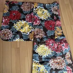 浴衣 菊柄 ブラウン レッド イエローのサムネイル