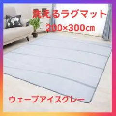 洗えるラグマット　ホットカーペット対応　XLサイズ　ウェーブアイスグレー❗