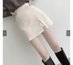 ハイウエスト スリット ミニスカート キュロットのサムネイル