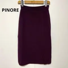 PINORE ピノーレ タイトスカート ニット ひざ丈 ウール混 腰ゴム