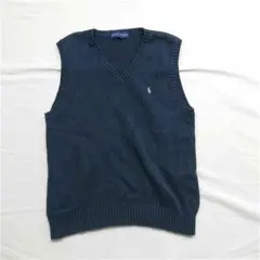 Ralph Lauren コットンベスト ネイビー メンズ 3S