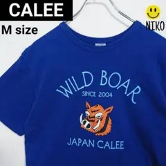 【良品】キャリー CALEE プリント メンズ 半袖 Tシャツ ブルー M