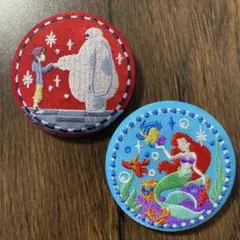 Disney Characters 刺繍缶バッジビスケット2