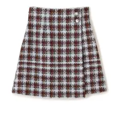 JILL by JILLSTUART ツィードチェックビジュー釦ミニスカート