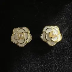 【1点在庫ご縁結び】カメリアモチーフ ヴィンテージSV925 18KGP ピアス