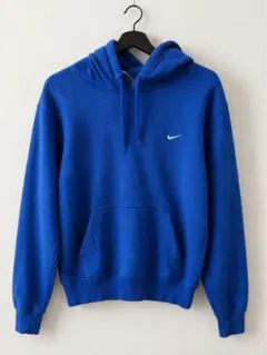 ナイキ パーカー ワンポイント 刺繍ロゴ ブルー M シンプル 人気カラー