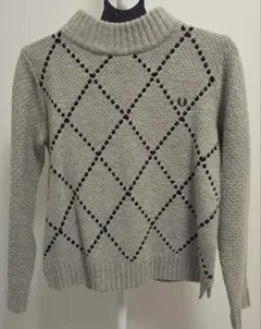 FRED PERRY　ウールハイネック ダイヤカットデザイン ニット