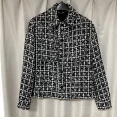 ZARA テクスチャーシャツジャケット　サイズM ツイードジャケットのサムネイル