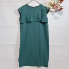 s.215【オペークドットクリップ】フォーマルワンピース ノースリーブ フリル