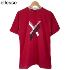 エレッセ　ゴールドウィン　Tシャツ　半袖　プリント　ロゴ　アウトドア　レッド　S