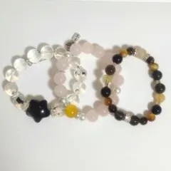 天然石ビーズブレスレット3点セット