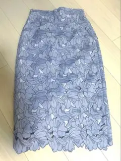 JUSGLITTY 花柄レース タイトスカート ブルーのサムネイル