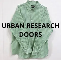 アーバンリサーチドアーズ ストライプシャツ コットン100%グリーン L