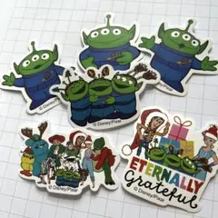 【新品・送料込み】ステッカー 大きめ リトルグリーンメン エイリアン クリスマス