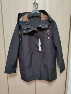 新品 防水防風 ダークブラウン フード付きジャケット