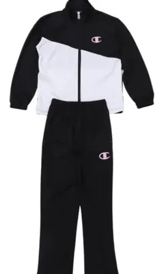 チャンピオン ジャージセット ブラック/ホワイト150サイズ