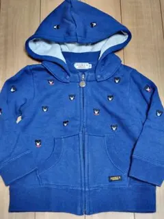 ミキハウス　ダブルビー　ジップ　パーカー　90cm