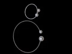 パール付きシルバー ネックレス、ブレスレット