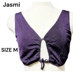 Jasmi シルク100% ブラトップ M ダークパープル ナイトブラ