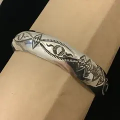 vintage Navajo ナバホ スタンプ バングル シルバー スターリング