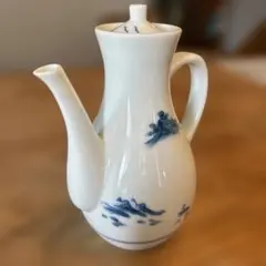 仙月　染付 山水文 陶器　昭和レトロ　ヴィンテージ