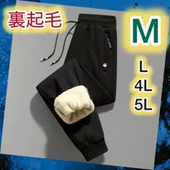 裏起毛 ブラック ジョガーパンツ M