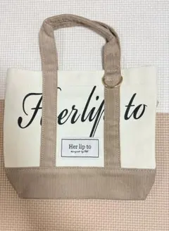 Herlipto HLT mini tote bag 新宿ルミネ限定 白のサムネイル