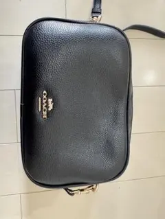 COACH ブラックレザー ショルダーバッグ
