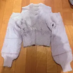 GRL シャギーニット オープンショルダー 長袖 ピンク F