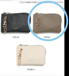 リール付き チェーンストラップ シンプル パスポーチのサムネイル