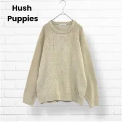 Hush Puppies ケーブル編みニット セーター【Ｍ】コットン混 ベージュ