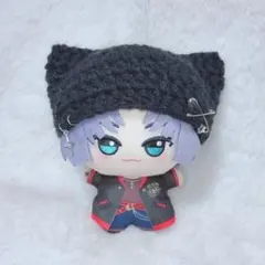 ハンドメイド「 ねこ耳ニット帽」 ぬい服 キヨ＆キヨ猫ぬいぐるみ