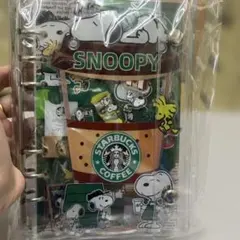 スヌーピー　スタバコラボ　シャカシャカ　シール帳　A6