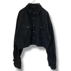 GU クロップドシャツ Mサイズ　ジーユー　レディース　ブラック　黒　ショート丈