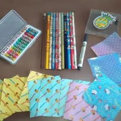 るるる学園 スヌーピー鉛筆 プチカラー消しゴム 折り紙　レトロ文房具まとめ売り