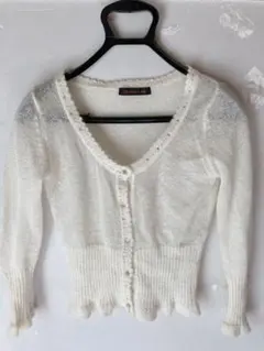 Brownie bee ブラウニービー ホワイトニットカーディガン 長袖