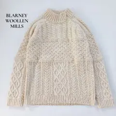ブラーニーウーレンミルズ　アランニット　アイボリー　ハイネック　アイルランド製