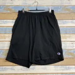 チャンピオン 黒 ショートパンツ スウェット生地 イージーパンツ【う840】のサムネイル