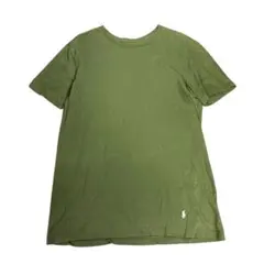 POLO 無地Tシャツ　ラルフローレン　半袖　ロゴ刺繍　グリーン　古着8Sa