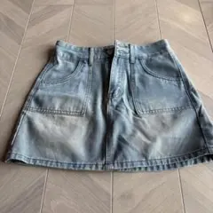 デニムブルー タイトスカート JEANSロゴ付きSサイズ