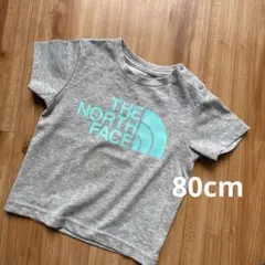 Tシャツ　グレー　ベビー　キャンプ　アウトドア　ノースフェイス　肩ボタン付き