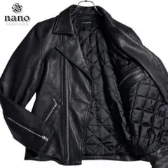 NANO UNIVERSE ブラック ダブルライダースジャケット　L