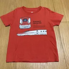 グラニフ 110cm 半袖Tシャツ 赤☆でんしゃのずかん こまちのサムネイル
