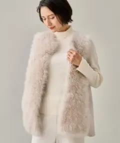 希少8.9万♡アナイANAYI♡カシミヤムートンリバージレ♡ファーベージュ