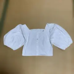 SLY ホワイトパフスリーブクロップドシャツ