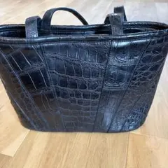 ✨美品✨Kitamura キタムラ トートバッグ マットクロコ グリーン ロゴ 